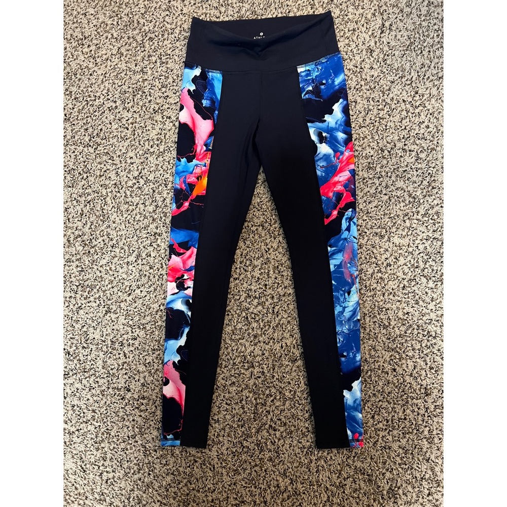 Athleta Navy Floral 7/8 Leggings
